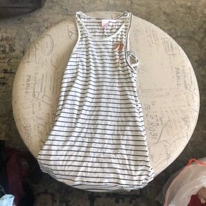 White and black swimsuit coverup